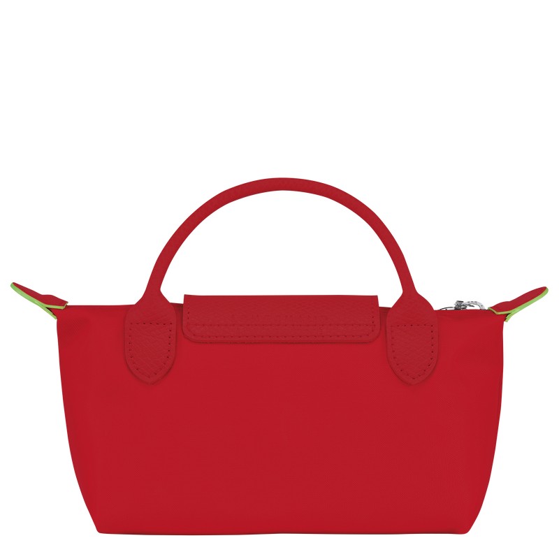 Longchamp Le Pliage Green Pouch With Handle Tomato | 46982-KBZO