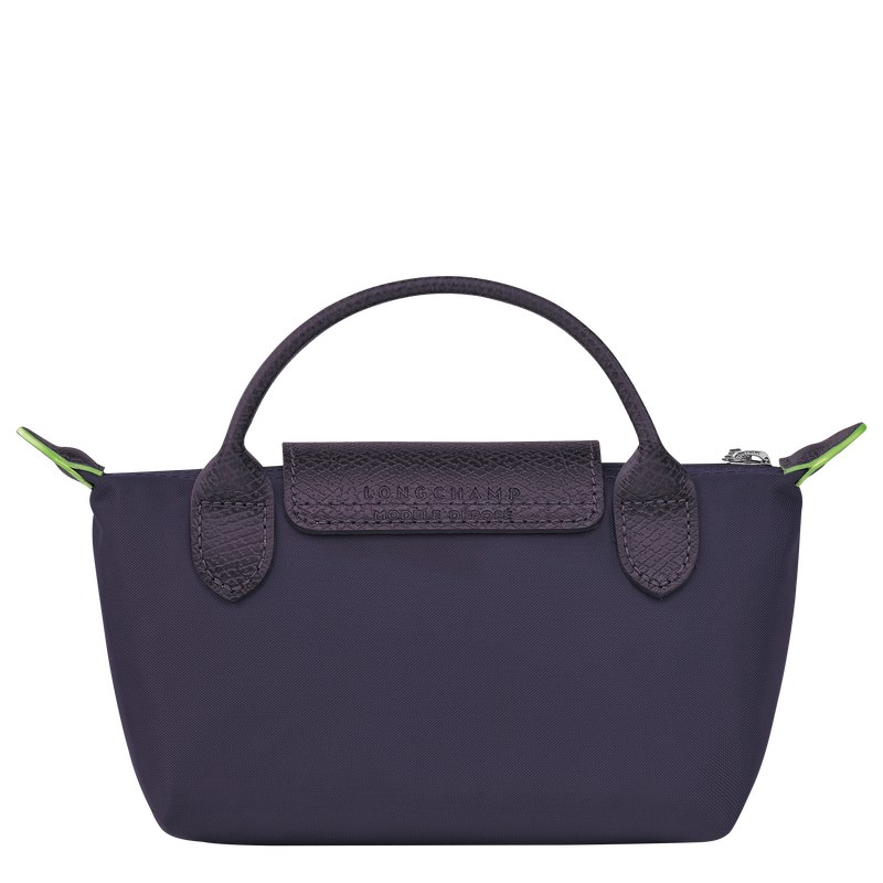 Longchamp Le Pliage Green Pouch With Handle Bilberry | 62571-JKEX