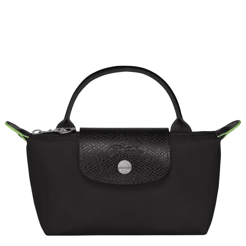 Longchamp Le Pliage Green Pouch With Handle Siyah | 32864-CESB