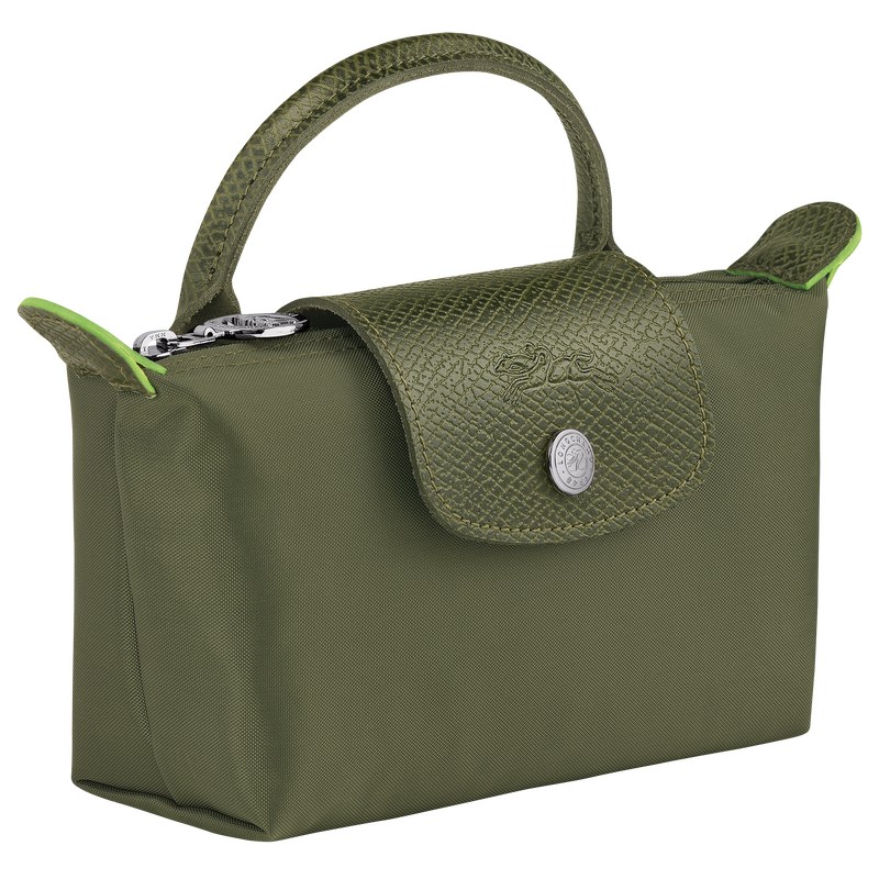 Longchamp Le Pliage Green Pouch With Handle Forest | 65834-JPBL