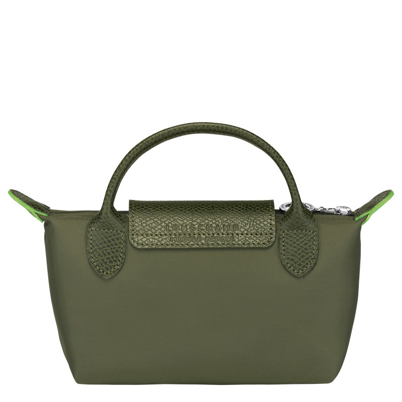 Longchamp Le Pliage Green Pouch With Handle Forest | 65834-JPBL