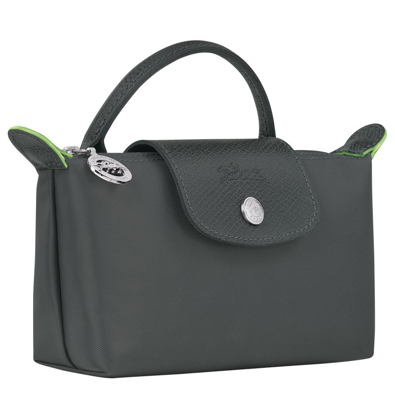 Longchamp Le Pliage Green Pouch With Handle Graphite | 20673-QWYT