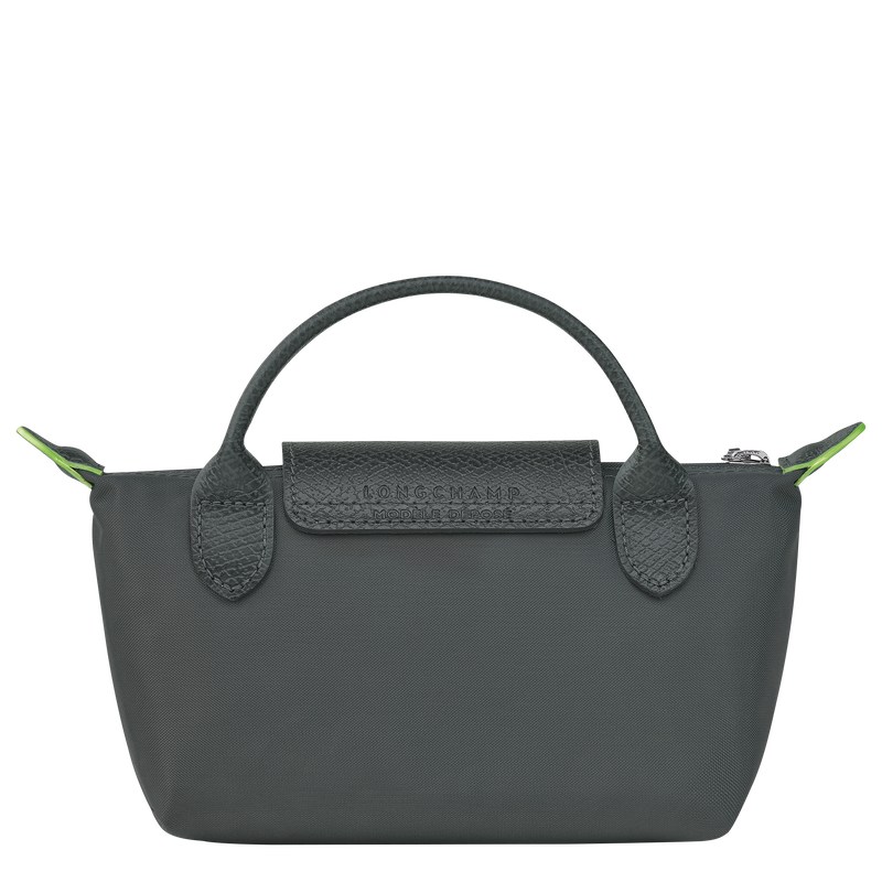 Longchamp Le Pliage Green Pouch With Handle Graphite | 20673-QWYT