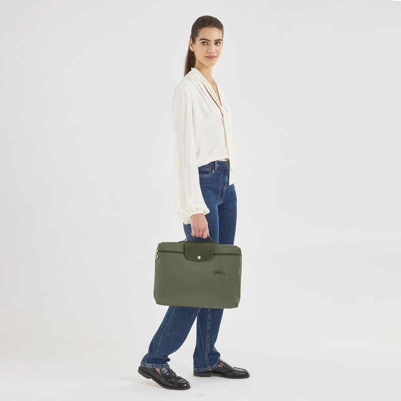 Longchamp Le Pliage Green S Briefcase Forest | 58129-PQZW