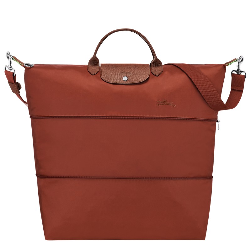 Longchamp Le Pliage Green Travel Bag Expandable Chestnut | 73062-YJFD