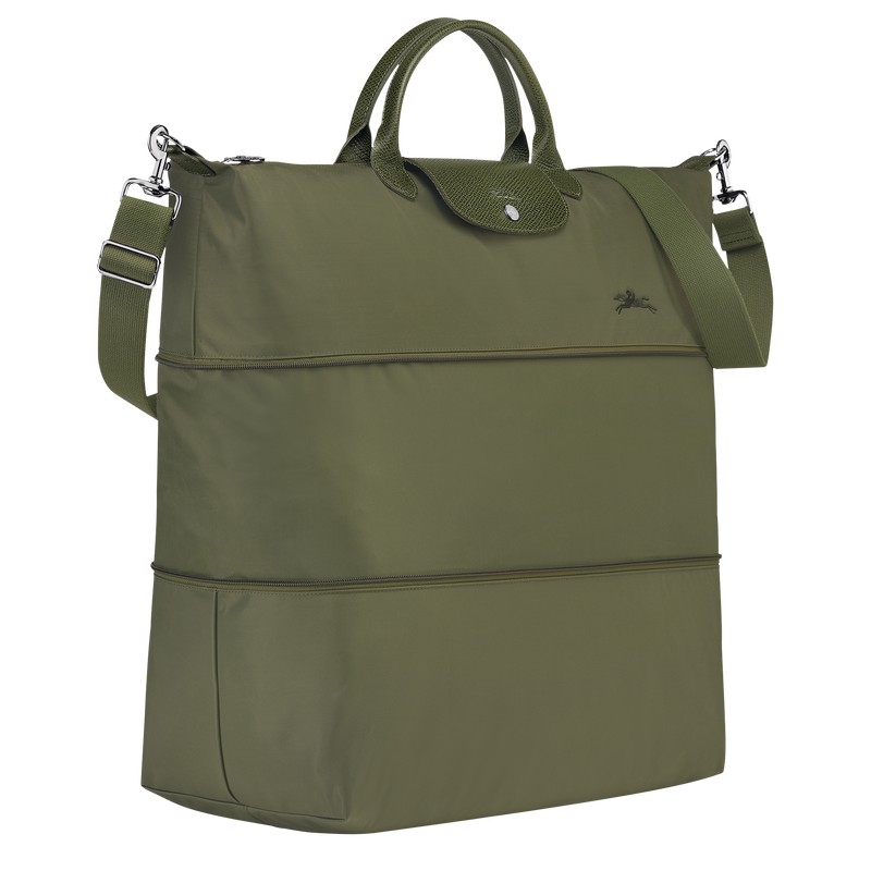 Longchamp Le Pliage Green Travel Bag Expandable Forest | 09357-CKWH