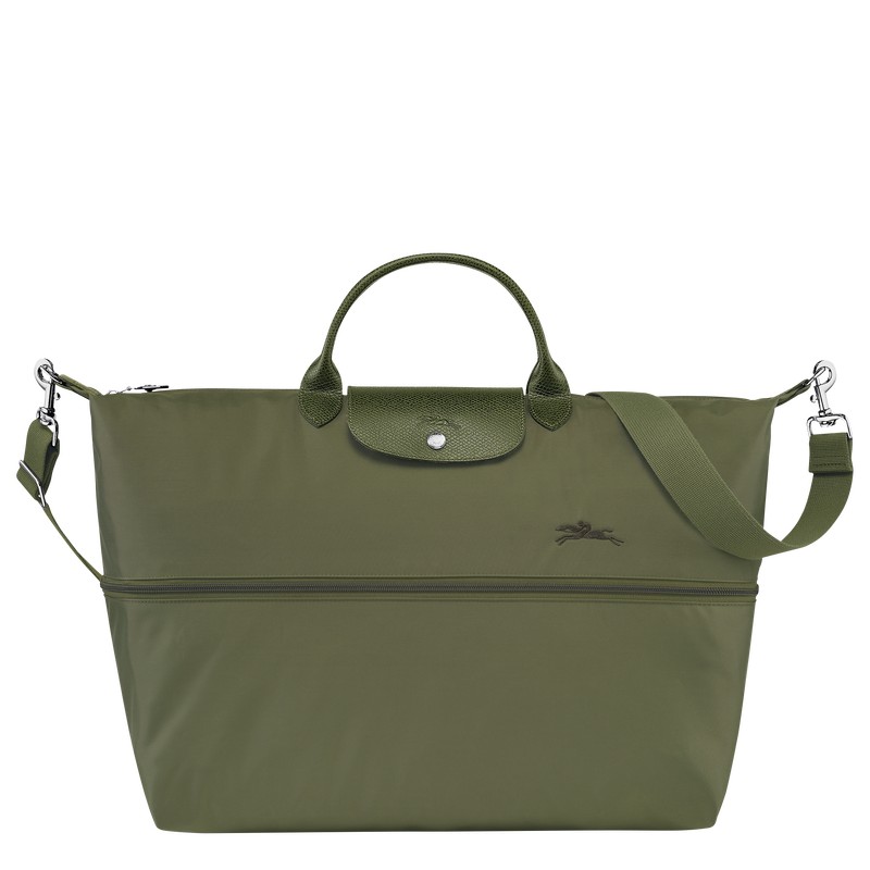 Longchamp Le Pliage Green Travel Bag Expandable Forest | 09357-CKWH