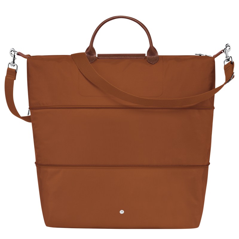 Longchamp Le Pliage Green Travel Bag Expandable Cognac | 43817-JXPF