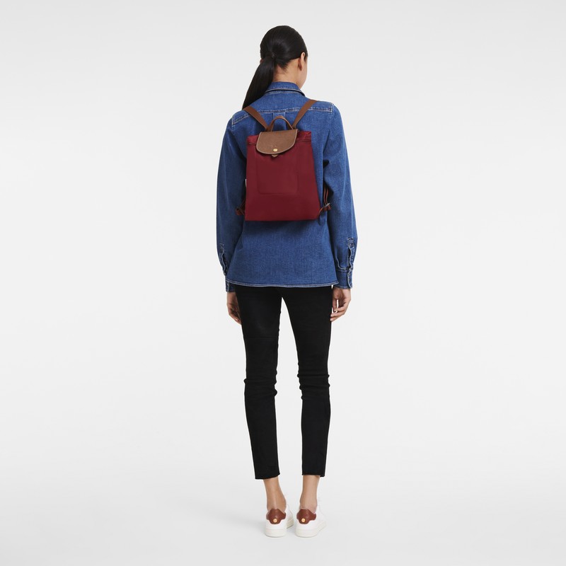 Longchamp Le Pliage Original M Backpack Kırmızı | 09625-IOYJ