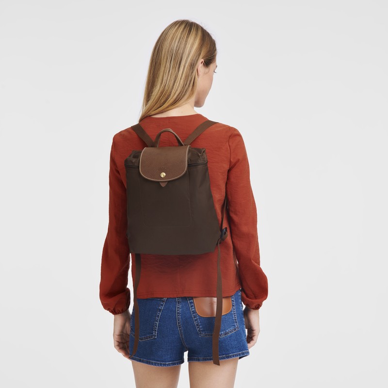 Longchamp Le Pliage Original M Backpack Ebony | 09372-BMXU