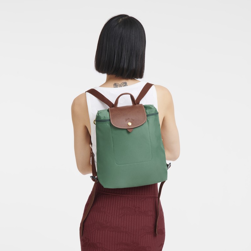 Longchamp Le Pliage Original M Backpack Sage | 46729-LBMC