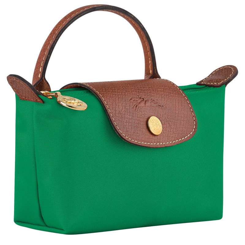 Longchamp Le Pliage Original Pouch With Handle Yeşil | 67801-TUFJ