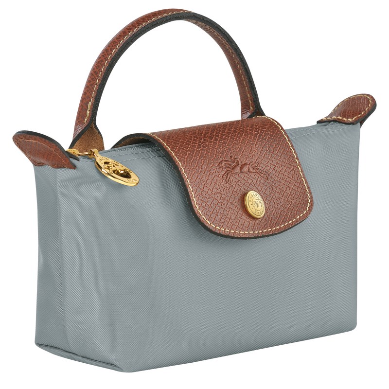 Longchamp Le Pliage Original Pouch With Handle Steel | 25081-INVC