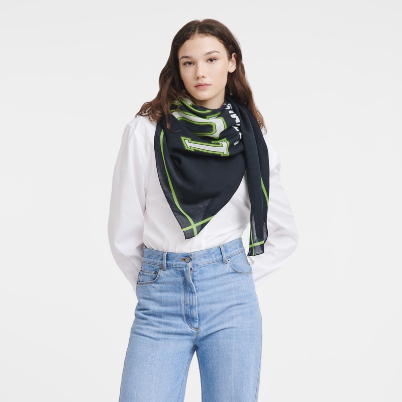 Longchamp Le Pliage University Scarf Lacivert | 61587-AKLE