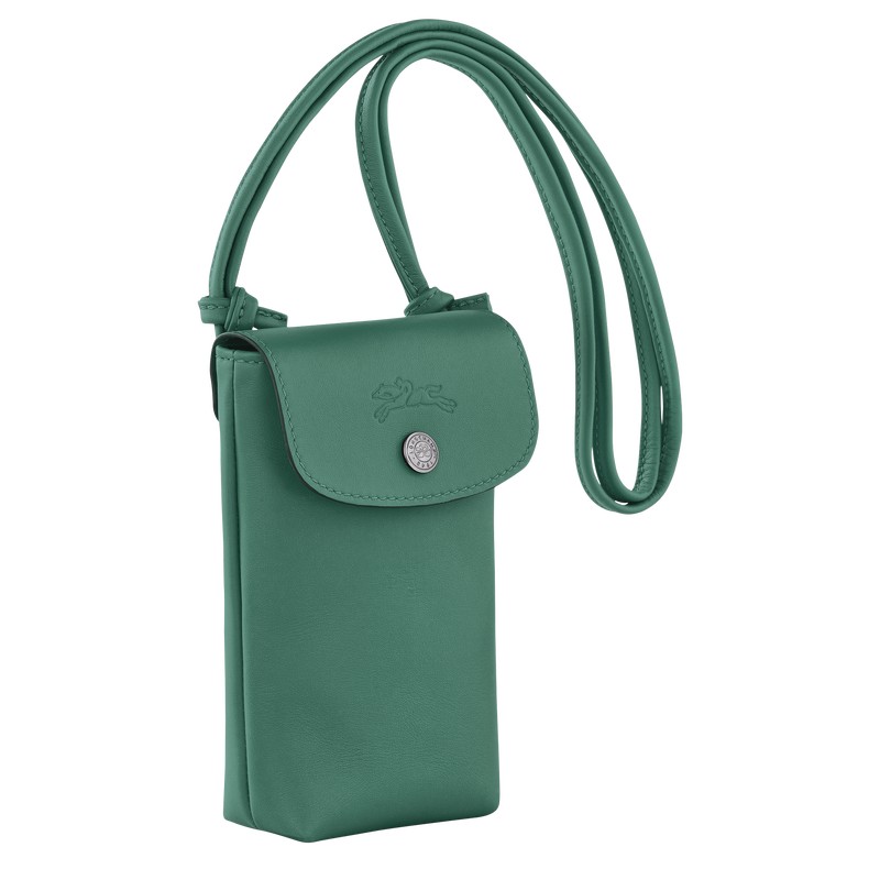 Longchamp Le Pliage Xtra Phone Case With Leather Lace Sage | 70395-HNEV