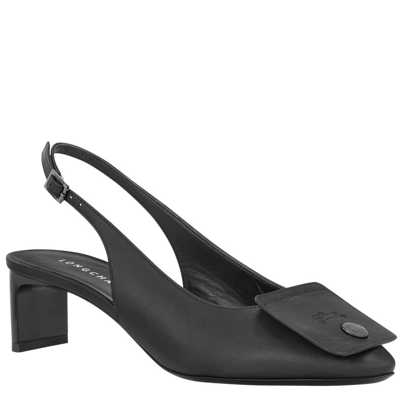 Longchamp Le Pliage Xtra Slingback Pumps Siyah | 67329-HUNW