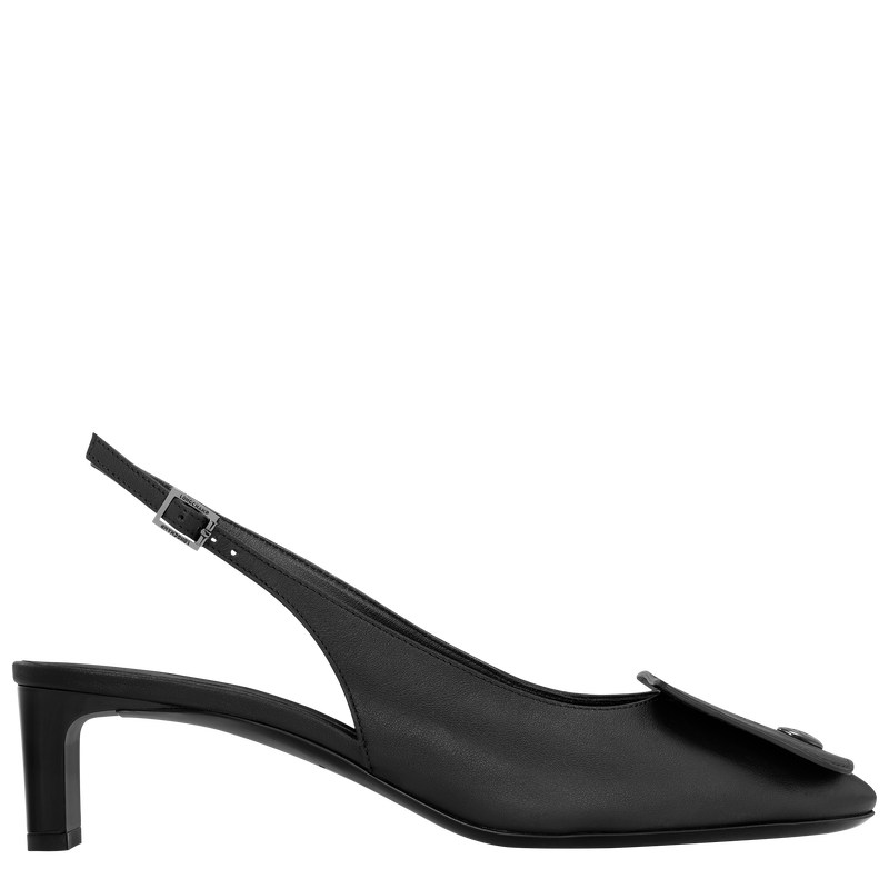 Longchamp Le Pliage Xtra Slingback Pumps Siyah | 67329-HUNW