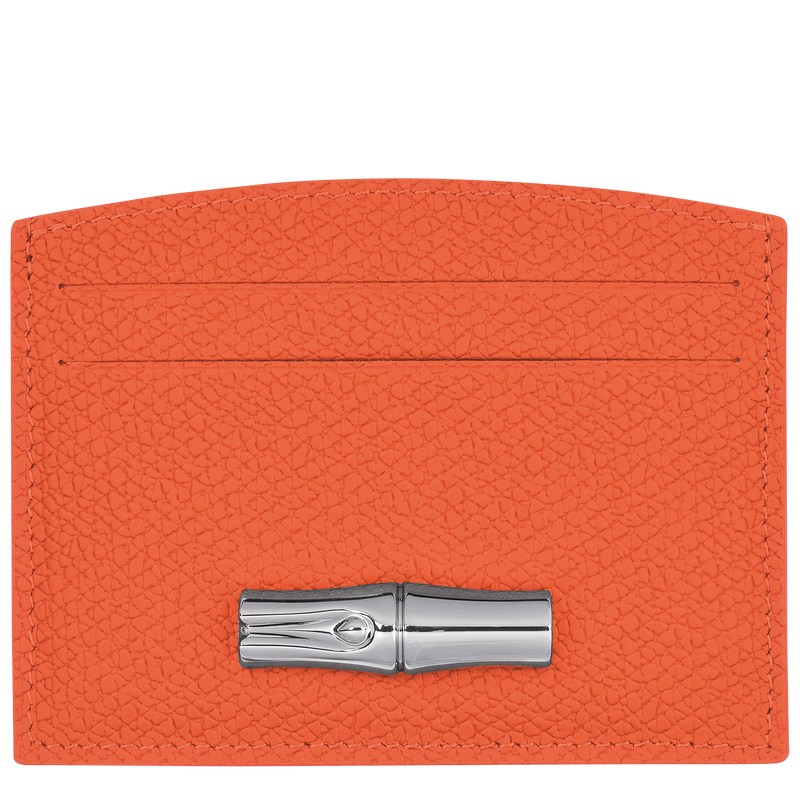 Longchamp Le Roseau Card Holder Turuncu | 27394-GKDC