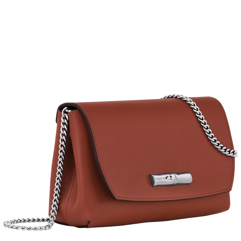 Longchamp Le Roseau Clutch Mahogany | 53724-OTZE