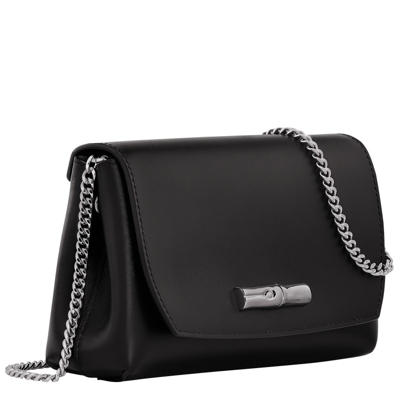 Longchamp Le Roseau Clutch Siyah | 82410-DMWX