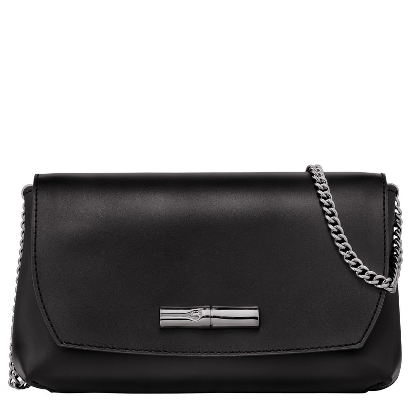 Longchamp Le Roseau Clutch Siyah | 82410-DMWX