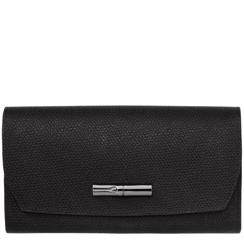 Longchamp Le Roseau Continental Wallet Siyah | 48932-KMBQ