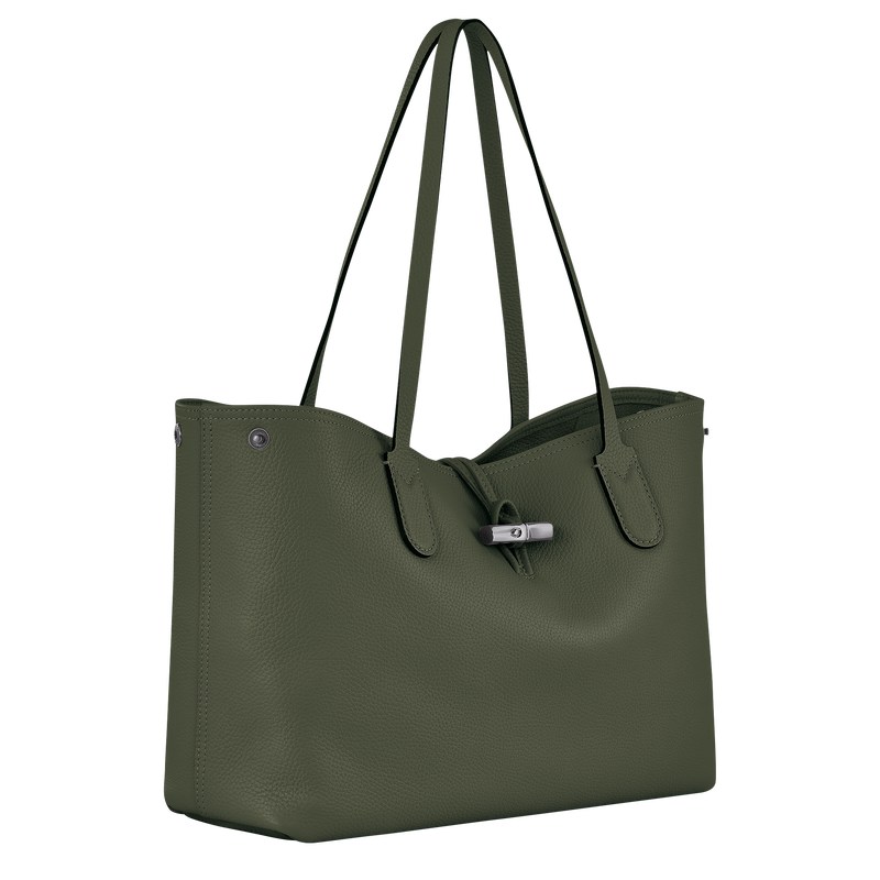 Longchamp Le Roseau Essential L Tote Bag Haki | 906-ORDAIN