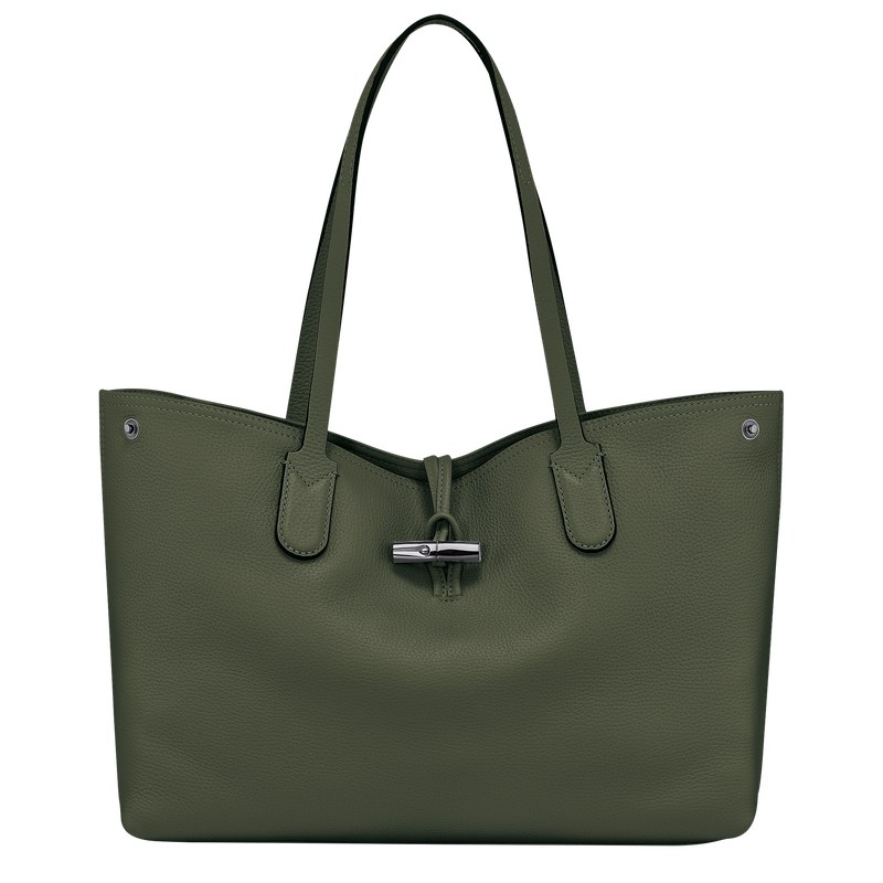 Longchamp Le Roseau Essential L Tote Bag Haki | 906-ORDAIN