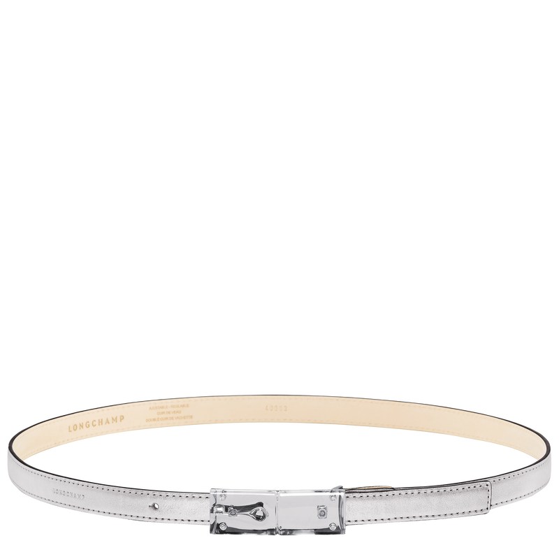 Longchamp Le Roseau Essential Ladies\' Belt Gümüş | 71689-IHYP