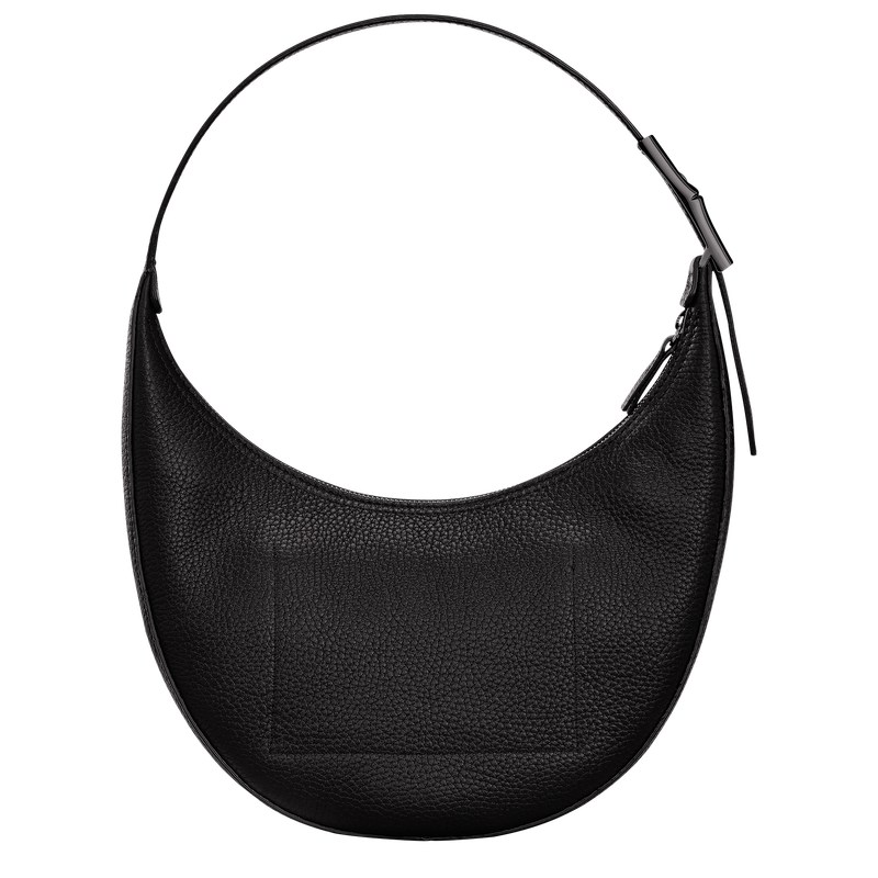 Longchamp Le Roseau Essential M Hobo Bag Siyah | 34975-CRMA