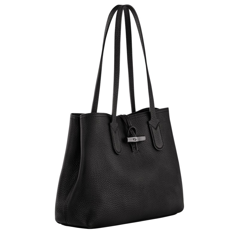 Longchamp Le Roseau Essential M Tote Bag Siyah | 21680-RESM