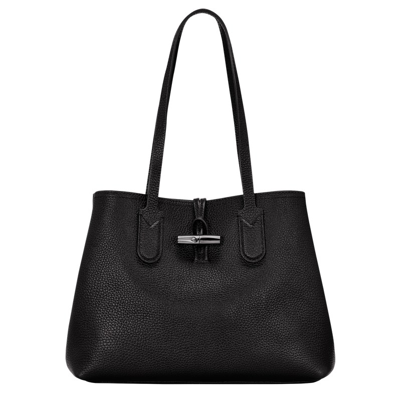 Longchamp Le Roseau Essential M Tote Bag Siyah | 21680-RESM