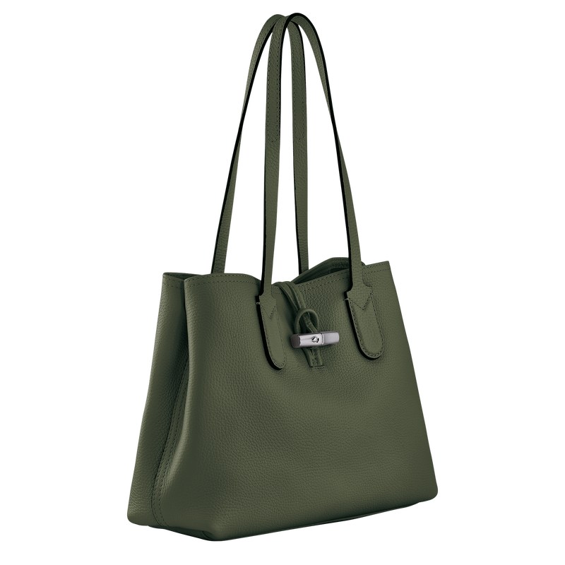 Longchamp Le Roseau Essential M Tote Bag Haki | 94316-NPLX