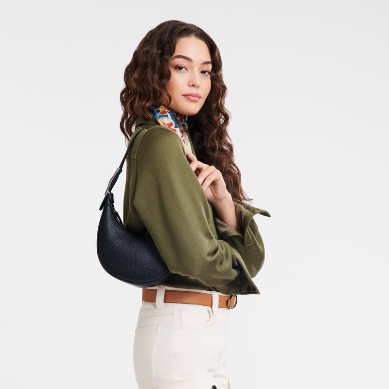 Longchamp Le Roseau Essential S Hobo Bag Siyah | 74321-CZWY