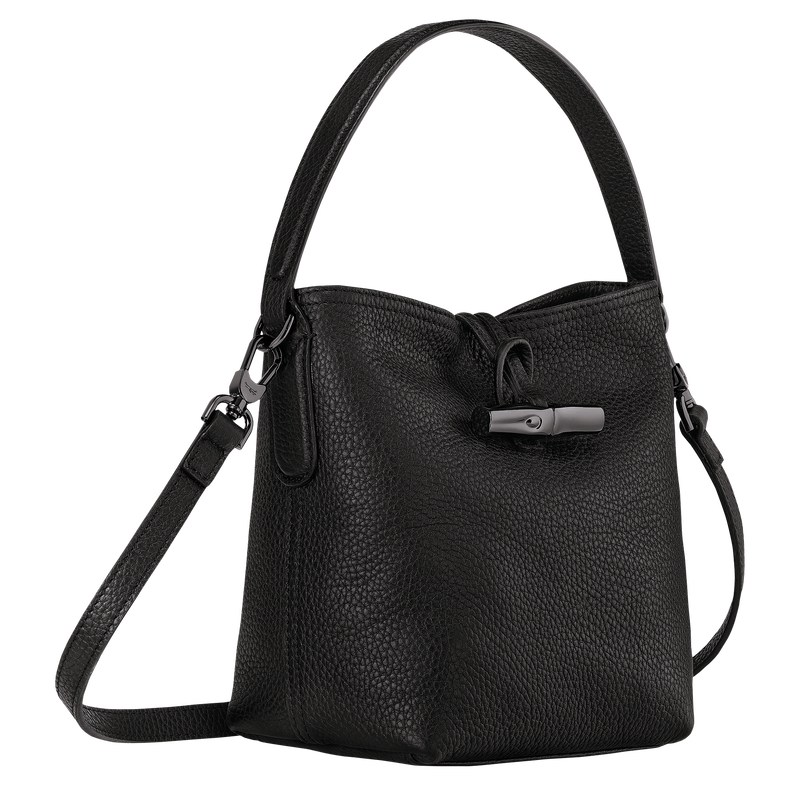 Longchamp Le Roseau Essential Xs Bucket Bag Siyah | 12509-UOKB