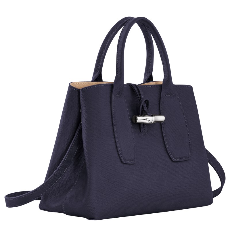 Longchamp Le Roseau M Handbag Bilberry | 38429-XGUZ