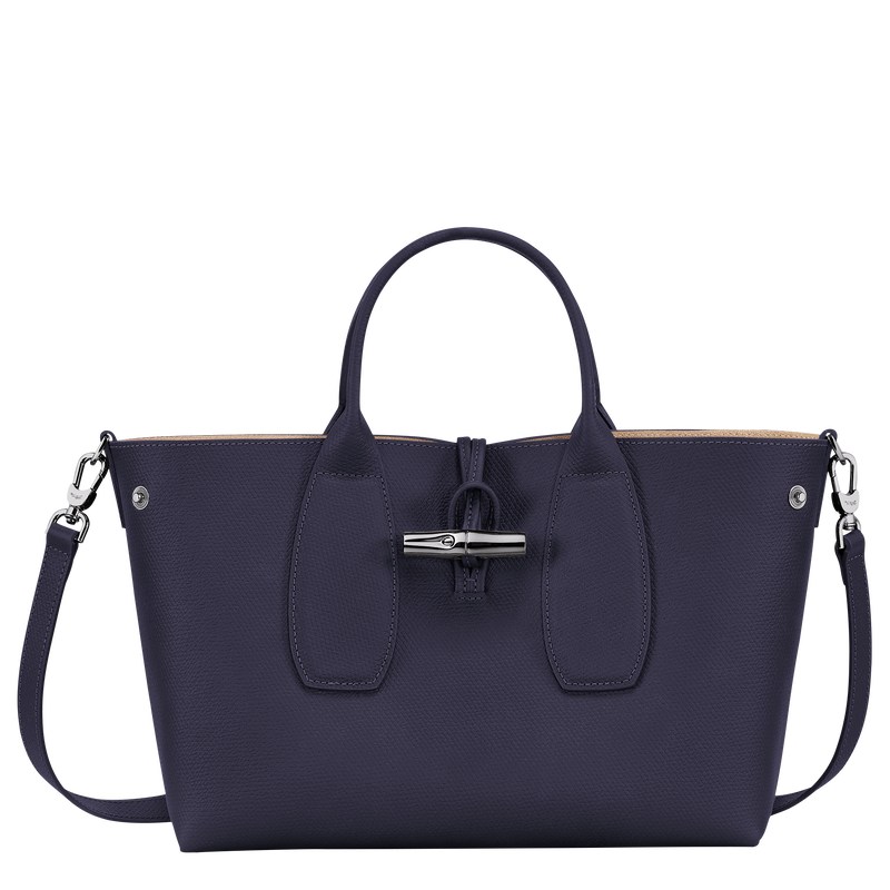 Longchamp Le Roseau M Handbag Bilberry | 38429-XGUZ