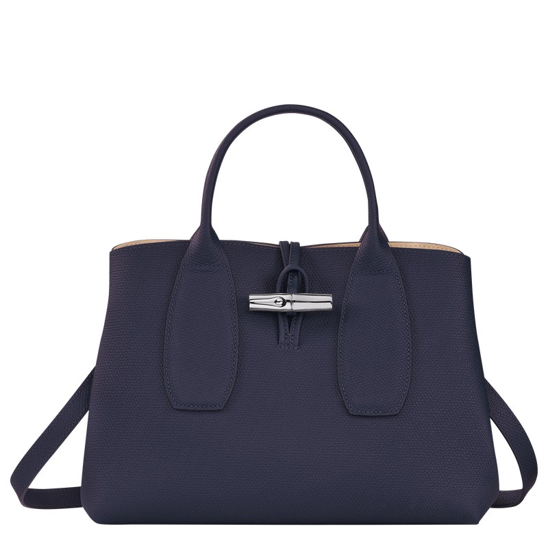 Longchamp Le Roseau M Handbag Bilberry | 38429-XGUZ