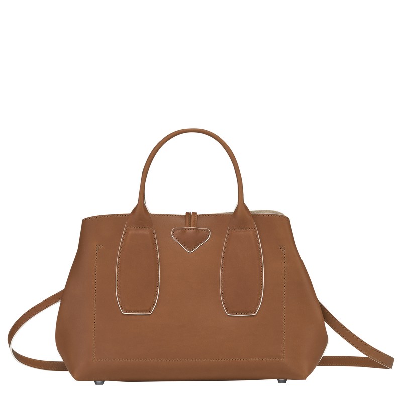 Longchamp Le Roseau M Handbag Cognac | 082-EHWQZC