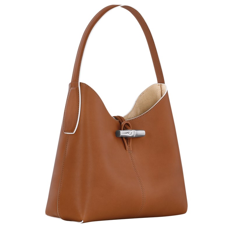 Longchamp Le Roseau M Hobo Bag Cognac | 803-BPVGNK