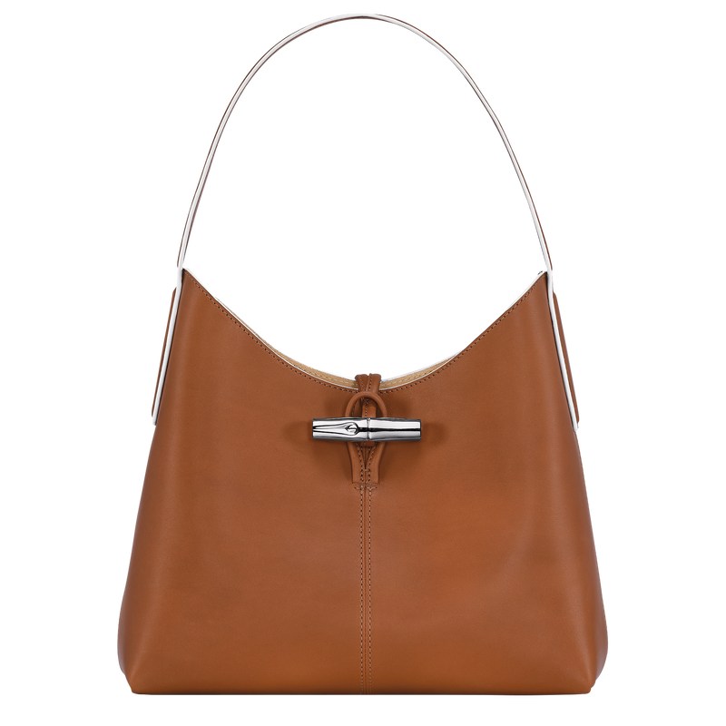 Longchamp Le Roseau M Hobo Bag Cognac | 803-BPVGNK