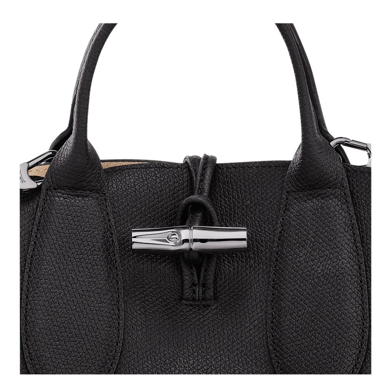 Longchamp Le Roseau S Handbag Siyah | 76382-EOIM