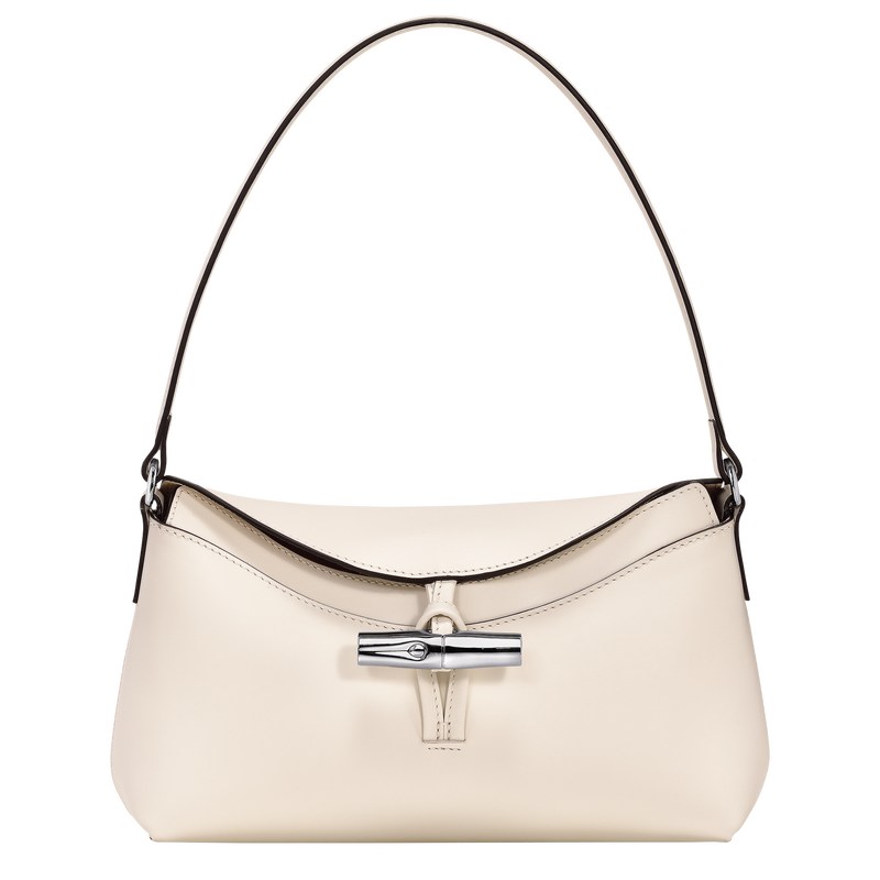 Longchamp Le Roseau S Hobo Bag Ecru | 59714-DPUB