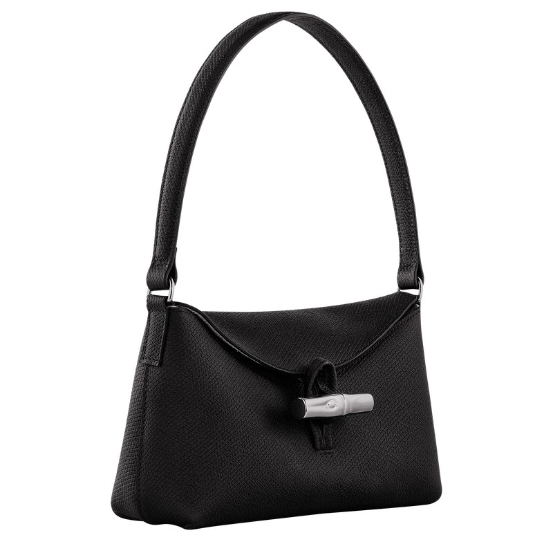 Longchamp Le Roseau S Hobo Bag Siyah | 79412-VOYH