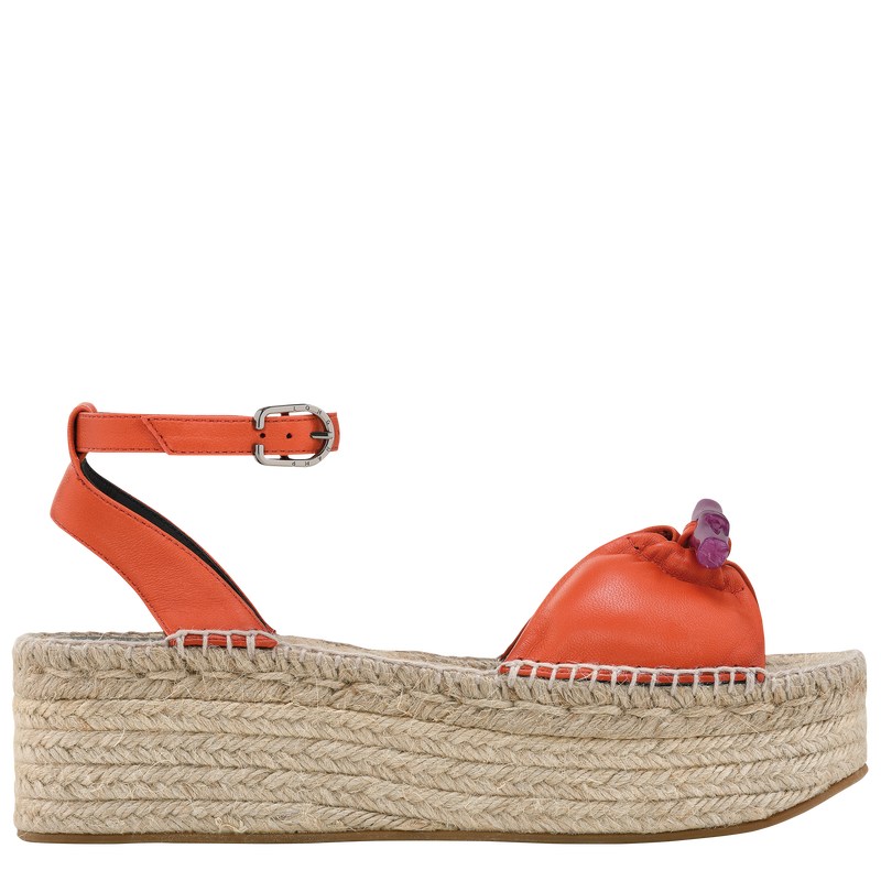 Longchamp Le Roseau Wedge Espadrilles Sienna | 76829-WICK