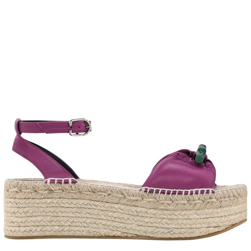 Longchamp Le Roseau Wedge Espadrilles Violet | 50136-BFML