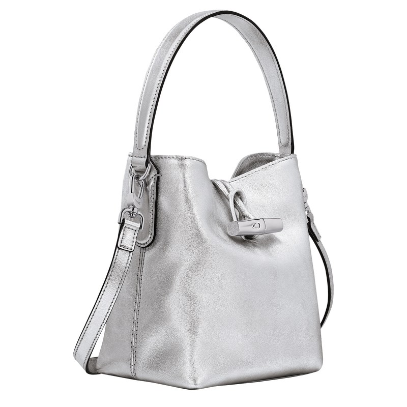 Longchamp Le Roseau Xs Bucket Bag Gümüş | 598-XYKBWZ