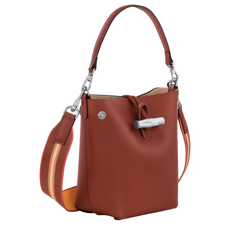 Longchamp Le Roseau Xs Bucket Bag Mahogany | 40938-QMVK