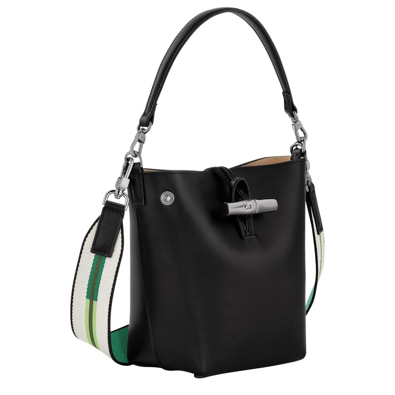 Longchamp Le Roseau Xs Bucket Bag Siyah | 27361-YFCQ