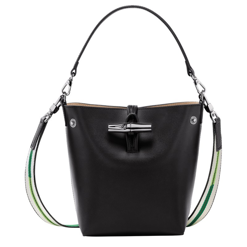 Longchamp Le Roseau Xs Bucket Bag Siyah | 27361-YFCQ